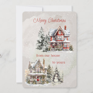 God jul från vårt hus till Yours Victorian Julkort
