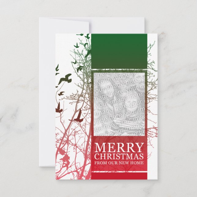 God jul från vårt nya hem (silhouettskärm) inbjudningar (Framsida)