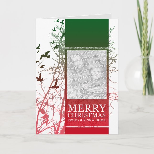 god jul från vårt nya hem (silhouscreen), helgkort (Framsida)