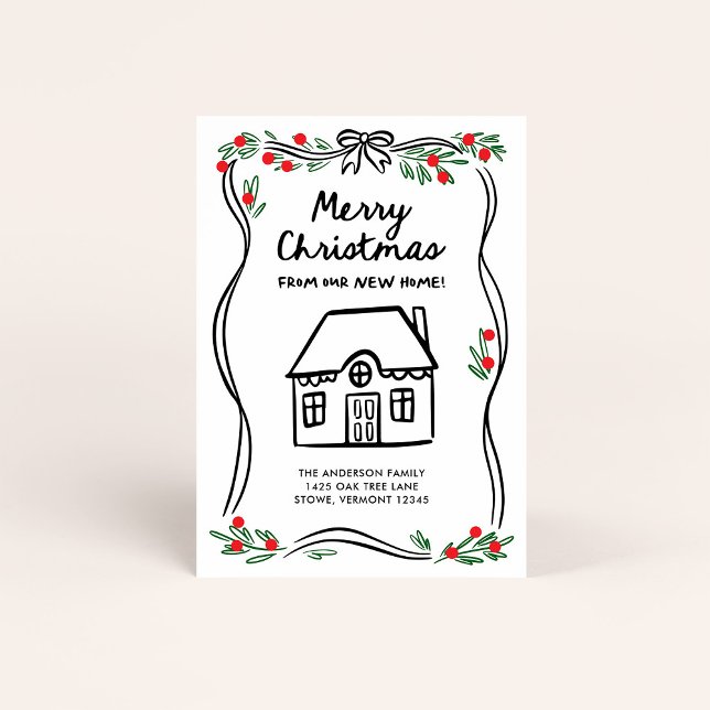 God Jul från vårt nya hem | Whimsical Julkort (Skapare uppladdad)