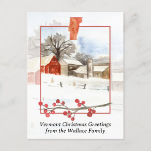 God jul från Vermont Farm Personlig Helg Vykort