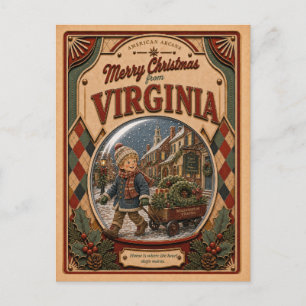 God jul från Vermont Vintage Snöglob Presentkort Helg Vykort