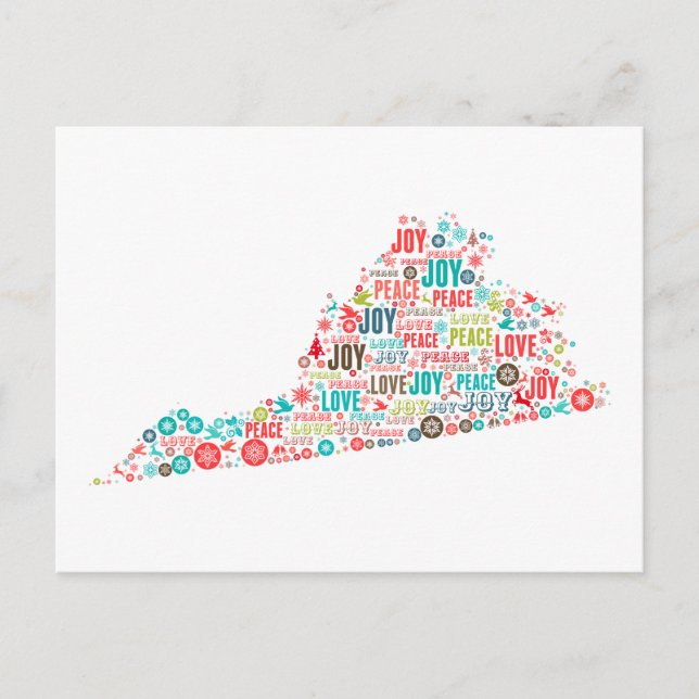 God jul från Virginia Vykort (Framsida)