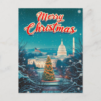 God jul från Washington Dc Vintage Retro Helg Vykort