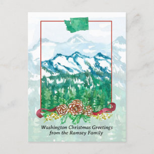 God jul från Washington Mt. Rainier Snö Helg Vykort