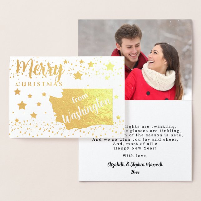 God jul från Washington State Photo Folierat Kort (Display)