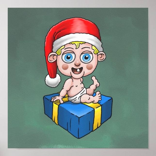 God jul från Young Santa Santa Poster (Framsidan)