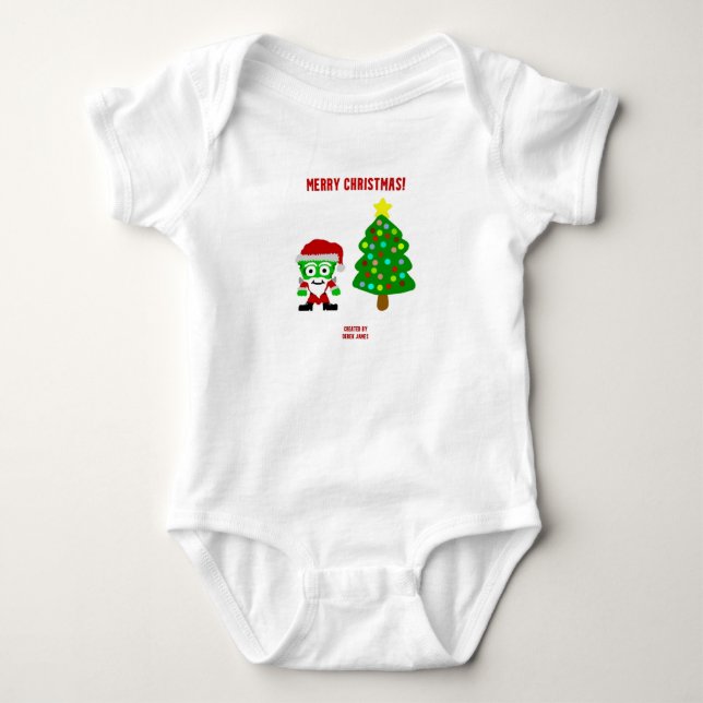 God jul FrankenCheese Baby Jersey Bodydräkt T Shirt (Framsida)