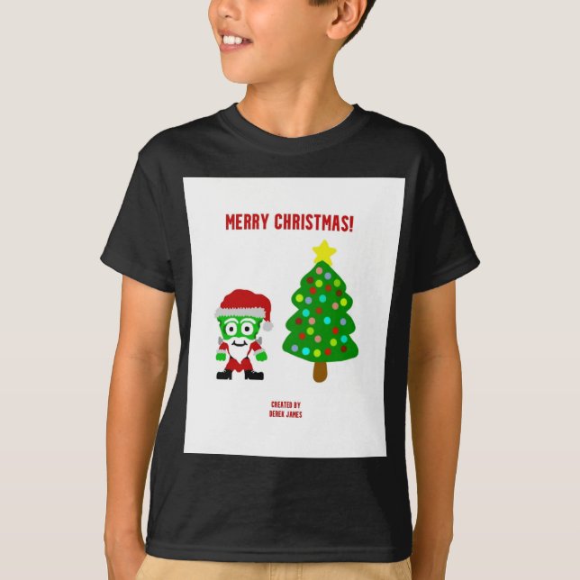 God Jul FrankenCheese Boys Black Basic T Shirt (Framsida)