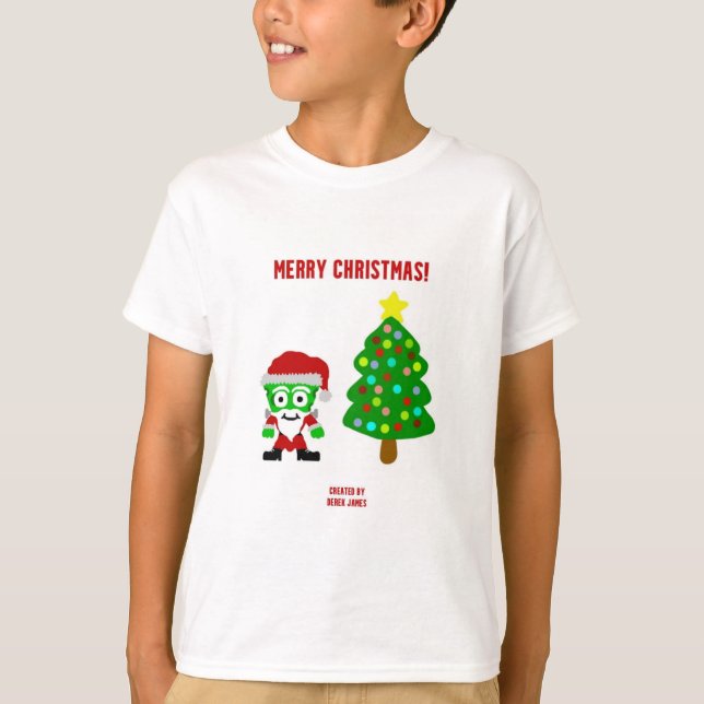 God Jul FrankenCheese Boys White Basic T Shirt (Framsida)