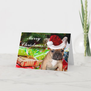 God jul Fransk Bulldog Greeting Card Helgkort