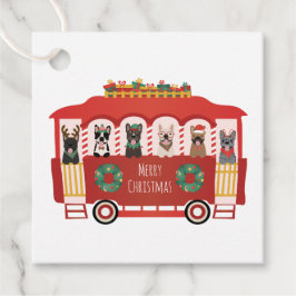 God jul Fransk Bulldog Helgdag Trolly Gåvor Etiketter