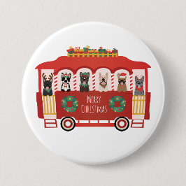 God jul Fransk Bulldog Helgdag Trolly Knapp