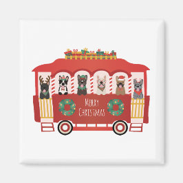 God jul Fransk Bulldog Helgdag Trolly Magnet