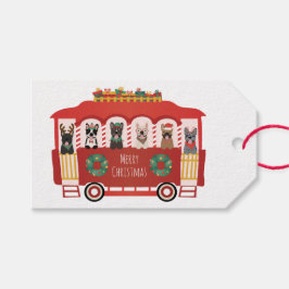 God jul Fransk Bulldog Helgdag Trolly Presentetikett