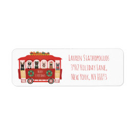 God jul Fransk Bulldog Helgdag Trolly Returadress Etikett