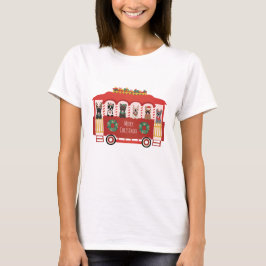 God jul Fransk Bulldog Helgdag Trolly T Shirt
