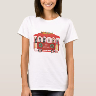 God jul Fransk Bulldog Helgdag Trolly T Shirt
