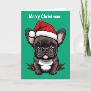 God jul Fransk Bulldog Helgkort