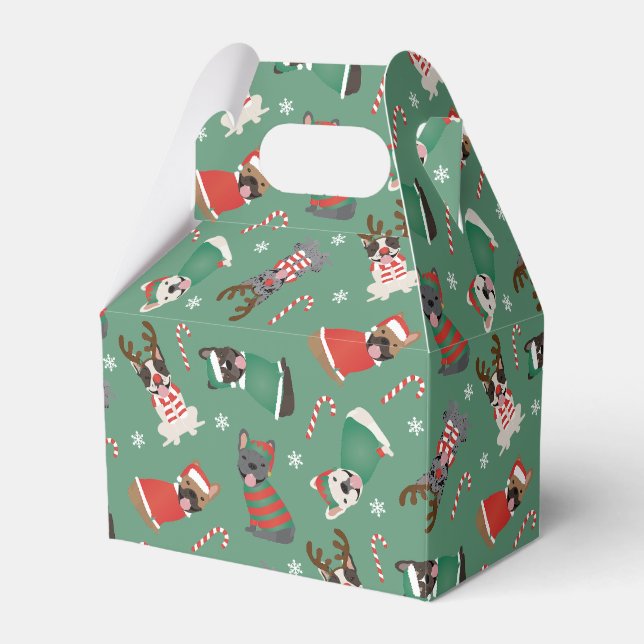 God jul Fransk Bulldog Presentaskar (Framsidan Sidan)