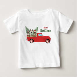God jul Fransk Bulldog Red Pickupare Lastbil T Shirt