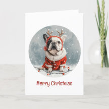 God jul Fransk Bulldog Reindeer Hund