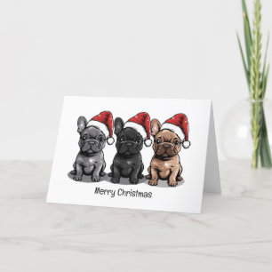 God jul Fransk Bulldog Santa Hund Helgkort