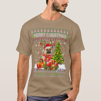 God jul Fransk Bulldog Santa Julafton Ljus U T Shirt