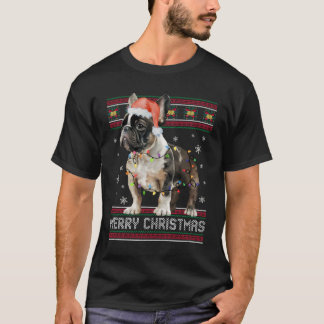 God jul Fransk Bulldog Ugly Sweater T Shirt