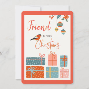 God jul Friend Bird Gifts Ornament Salmon Julkort