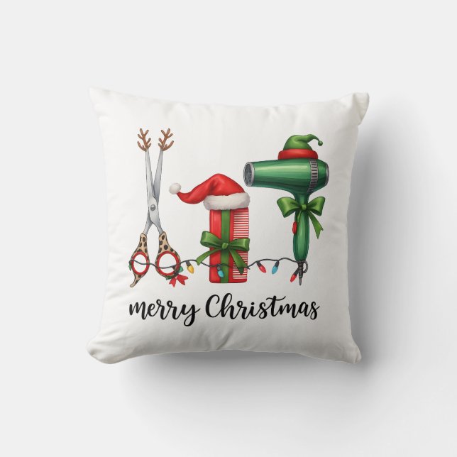 God Jul Frisör Festlig Stylist Jul Kudde (Framsida)