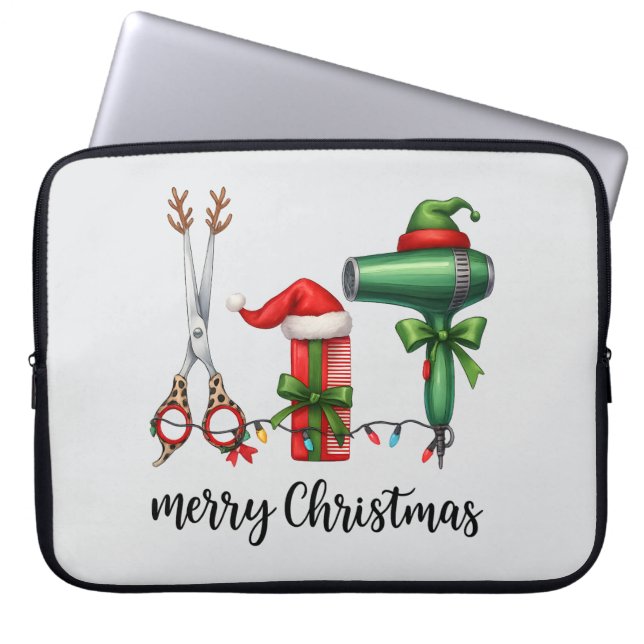 God Jul Frisör Festlig Stylist Jul Laptop Fodral (Framsidan)