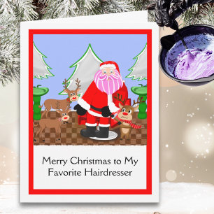 God Jul Frisör Santa på frisersalongen Kort