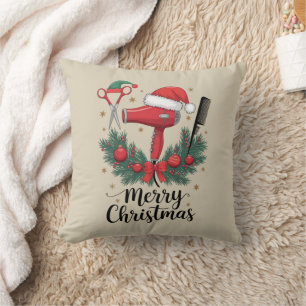 God Jul Frisör Xmas Hår Kudde
