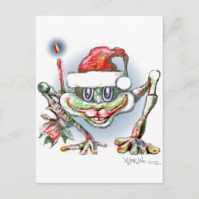 * God jul Frog by Albruno * Helg Vykort (Framsida)