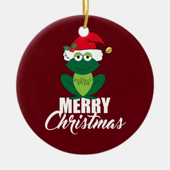 God jul Frog Julgransprydnad Keramik (Framsidan)