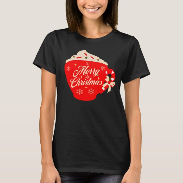 God Jul Fruktsocker Snöflingor Strössel  T Shirt (Framsida)