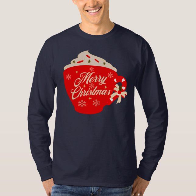 God Jul Fruktsocker Snöflingor Strössel T Shirt (Framsida)