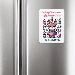 God Jul & ful julklädsönskningar Renar Magnet