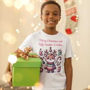 God Jul & ful julklädsönskningar Renar T Shirt