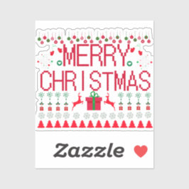 God Jul Ful Jultröja Stickad Mönster Klistermärken