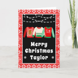 God Jul Fulajulströjor Röda med Namn Helgkort