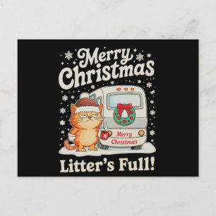 God Jul Full katt Julhelg Helg Vykort