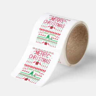 God Jul fulstrumpsstil Fyrkantigt Klistermärke