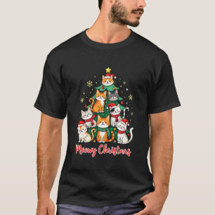 God jul Funny Catmas Kitten Julafton Träd T Shirt