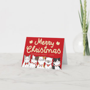 God jul Funny Cute Cats Caroling Helgkort