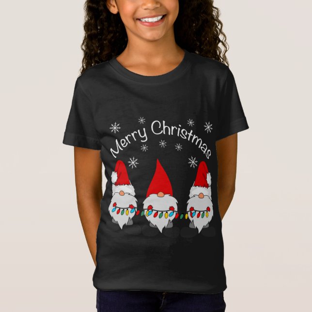 God jul Funny Gnomes Cute Jultomten Grap T Shirt (Framsida)