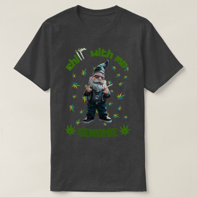 God jul Funny Gnomes stoner Gnome  T Shirt (Design framsida)