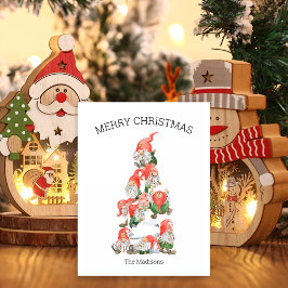 God jul Funny Gnomes Träd Helg Vykort