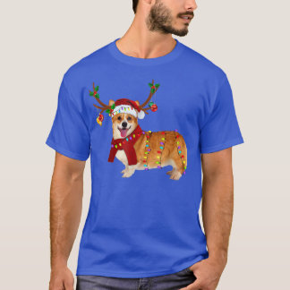 God jul Funny Julafton Ljus Corgi Hund T Shirt